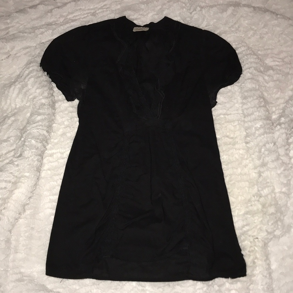 Black Top with ruffle detail